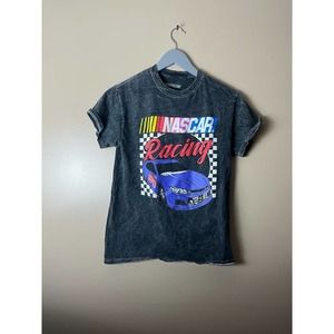 Nascar Racing Graphic Tee Shirt Sz XS Acid Wash Short Sleeve Top